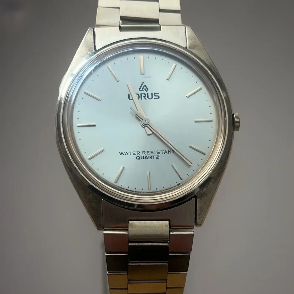 VTG Lorus Gold Tone Quartz Analog Watch 36mm Men's V131-8030 New Battery -WORKS!